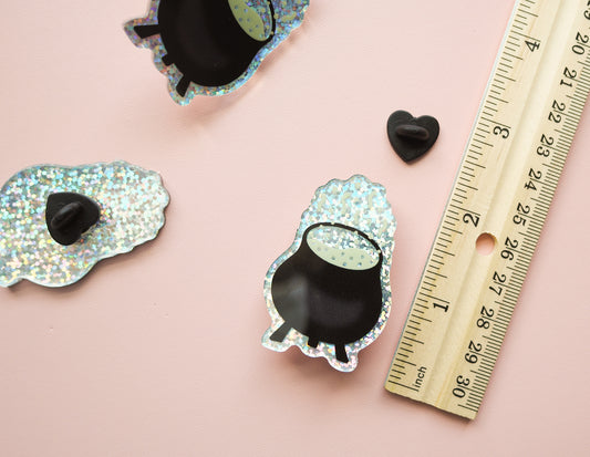 Sparkly Cauldron Witchy Pin