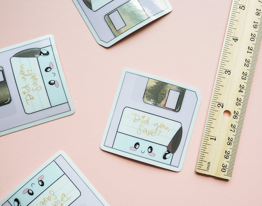 Kawaii Floppy Disk Did You Save Sticker