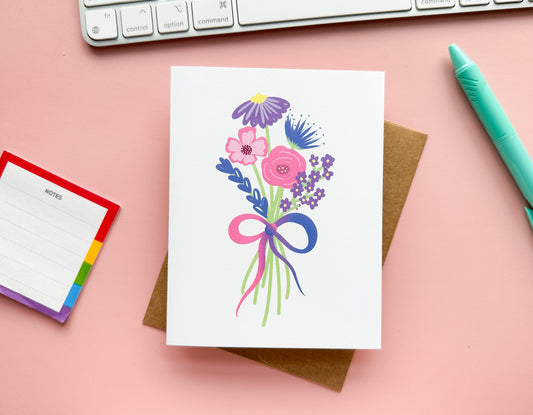 Bisexual Pride Floral Notecard