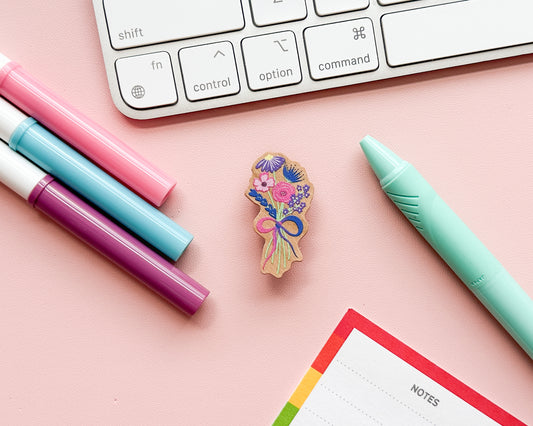 Bisexual Subtle Pride Floral Pin
