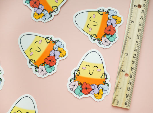 Candy Corn Pastel Goth Floral Sticker