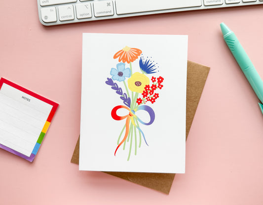 Gay Pride Floral Notecard
