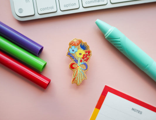 Gay Subtle Pride Floral Pin