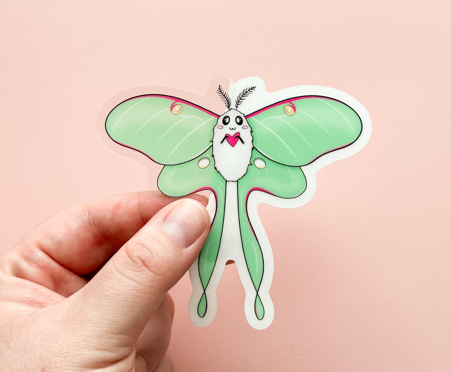 Luna Love Moth Clear Sticker