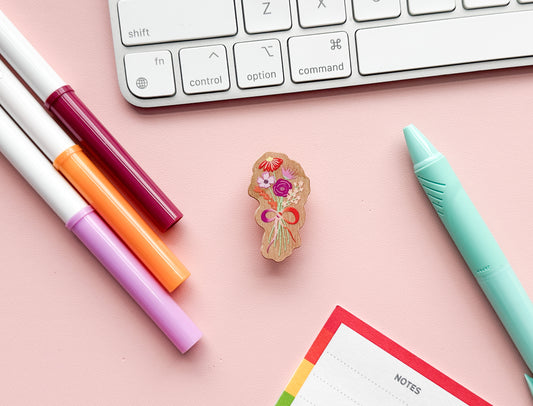 Lesbian Subtle Pride Floral Pin