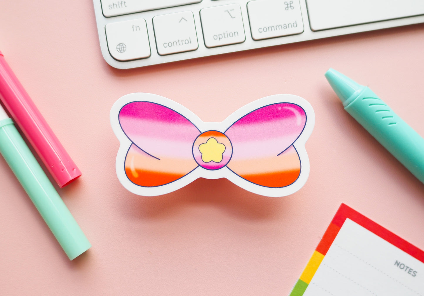 Lesbian Pride Flag Magical Bow Sticker