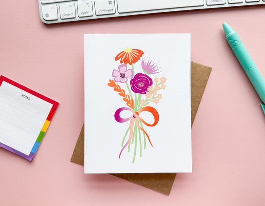 Lesbian Pride Floral Notecard
