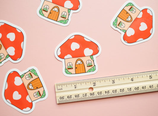 Cozy Mushroom House Sticker