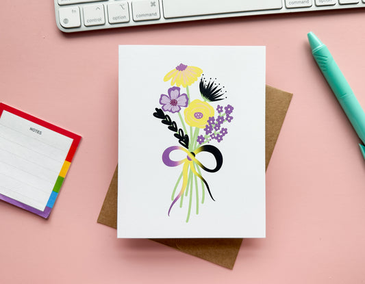 Nonbinary Pride Floral Notecard