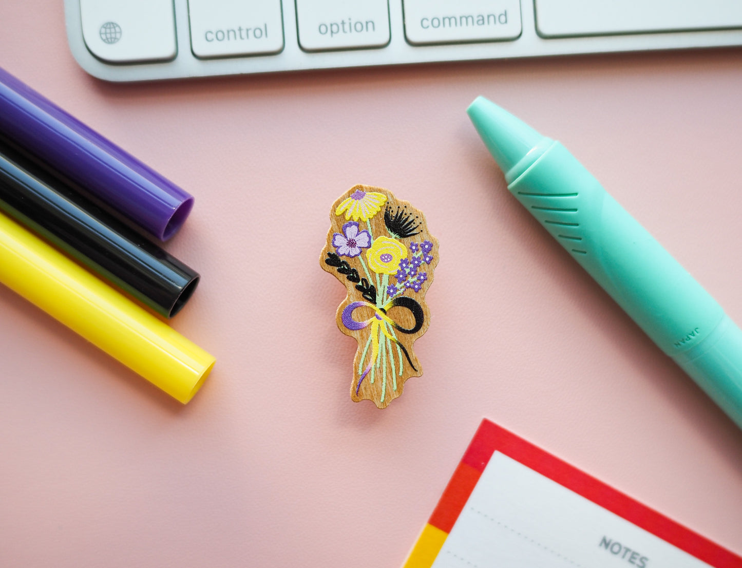 NonBinary Subtle Pride Floral Pin