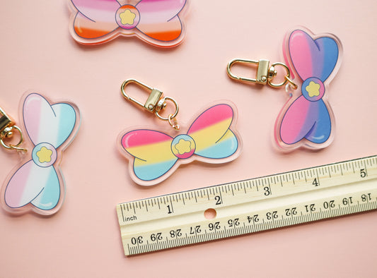 Trans Pride Flag Magical Bow Keychain