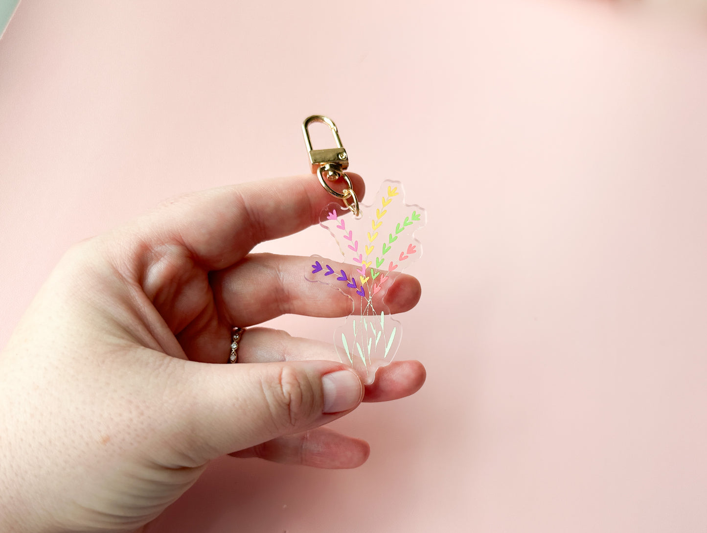 Sapphic Floral Subtle Pride Keychain