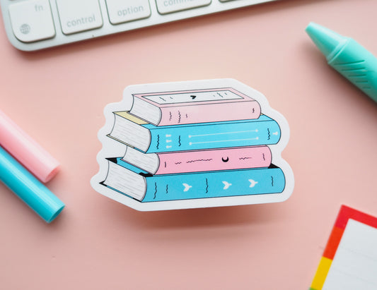 Trans Pride Flag Book Sticker