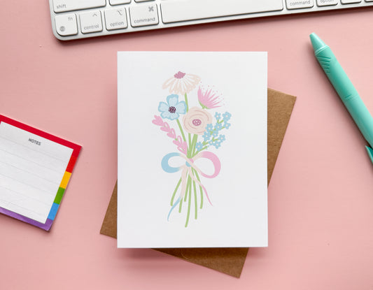Trans Pride Floral Notecard