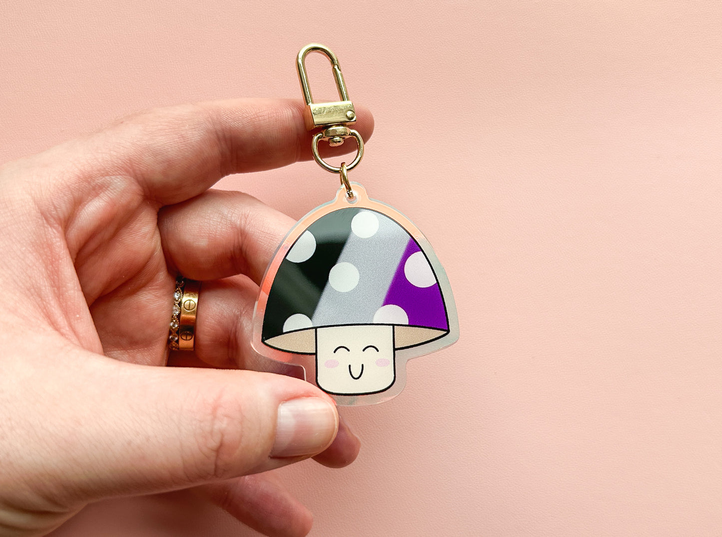 Asexual Pride Mushroom Keychain