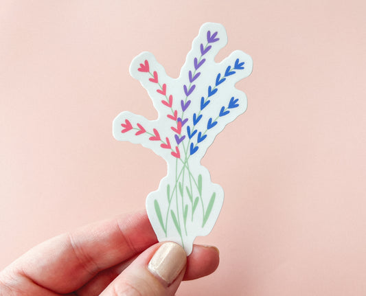 Bi Pride Flag Floral Sticker
