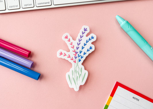 Bi Pride Flag Floral Sticker