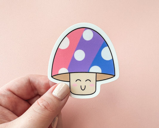 Bi Pride Flag Mushroom Sticker