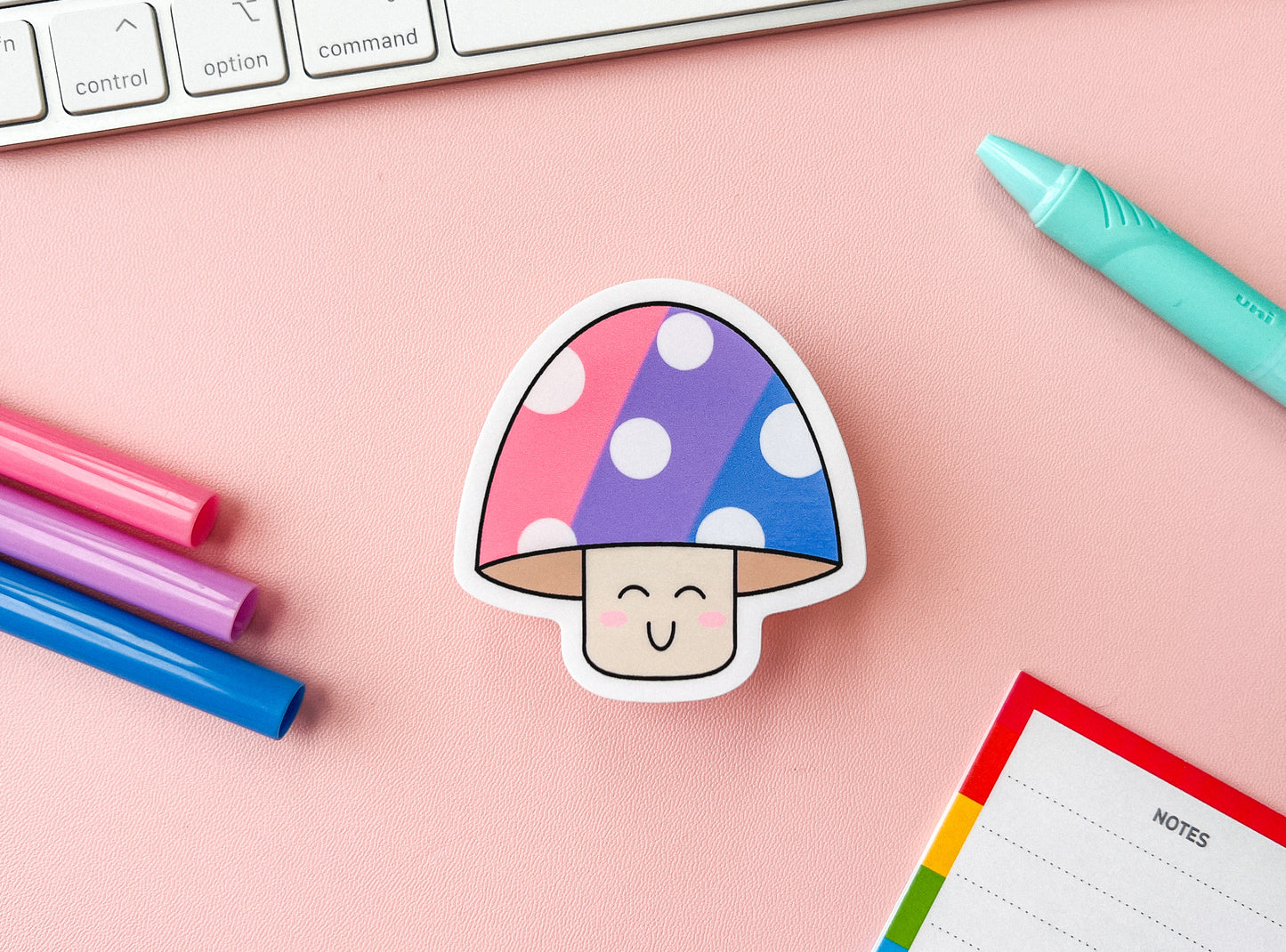 Bi Pride Flag Mushroom Sticker