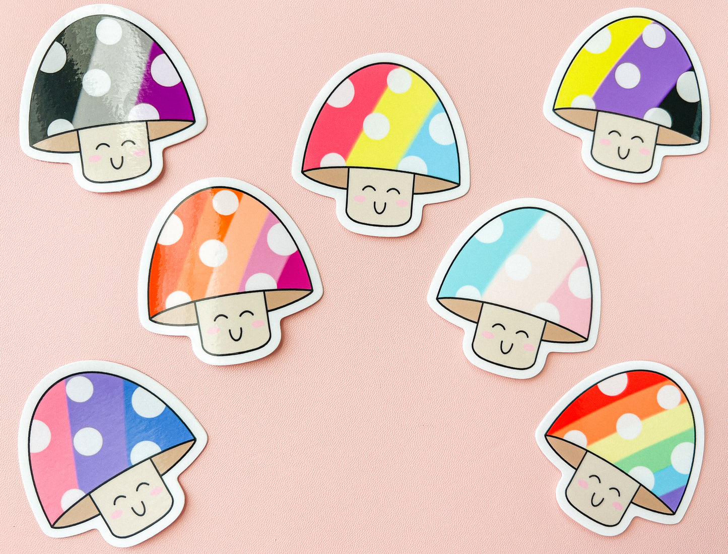Bi Pride Flag Mushroom Sticker