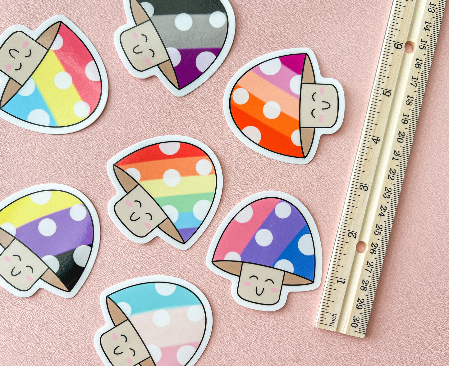 Bi Pride Flag Mushroom Sticker
