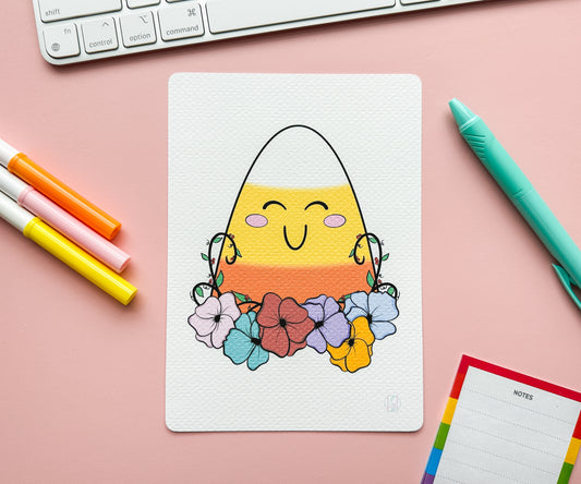 Candy Corn Floral Art Print