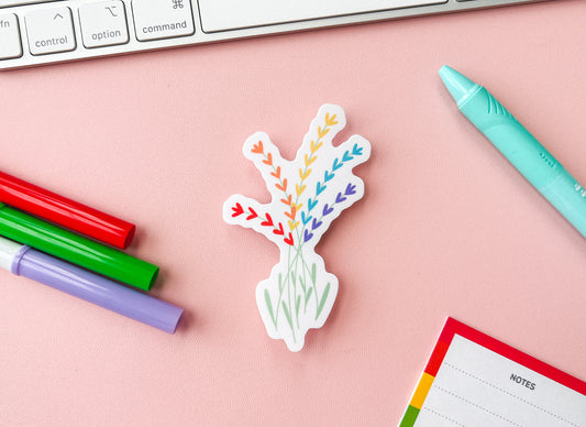 Gay Pride Flag Rainbow Floral Sticker