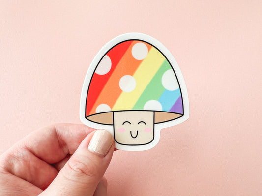 Gay Pride Mushroom Sticker