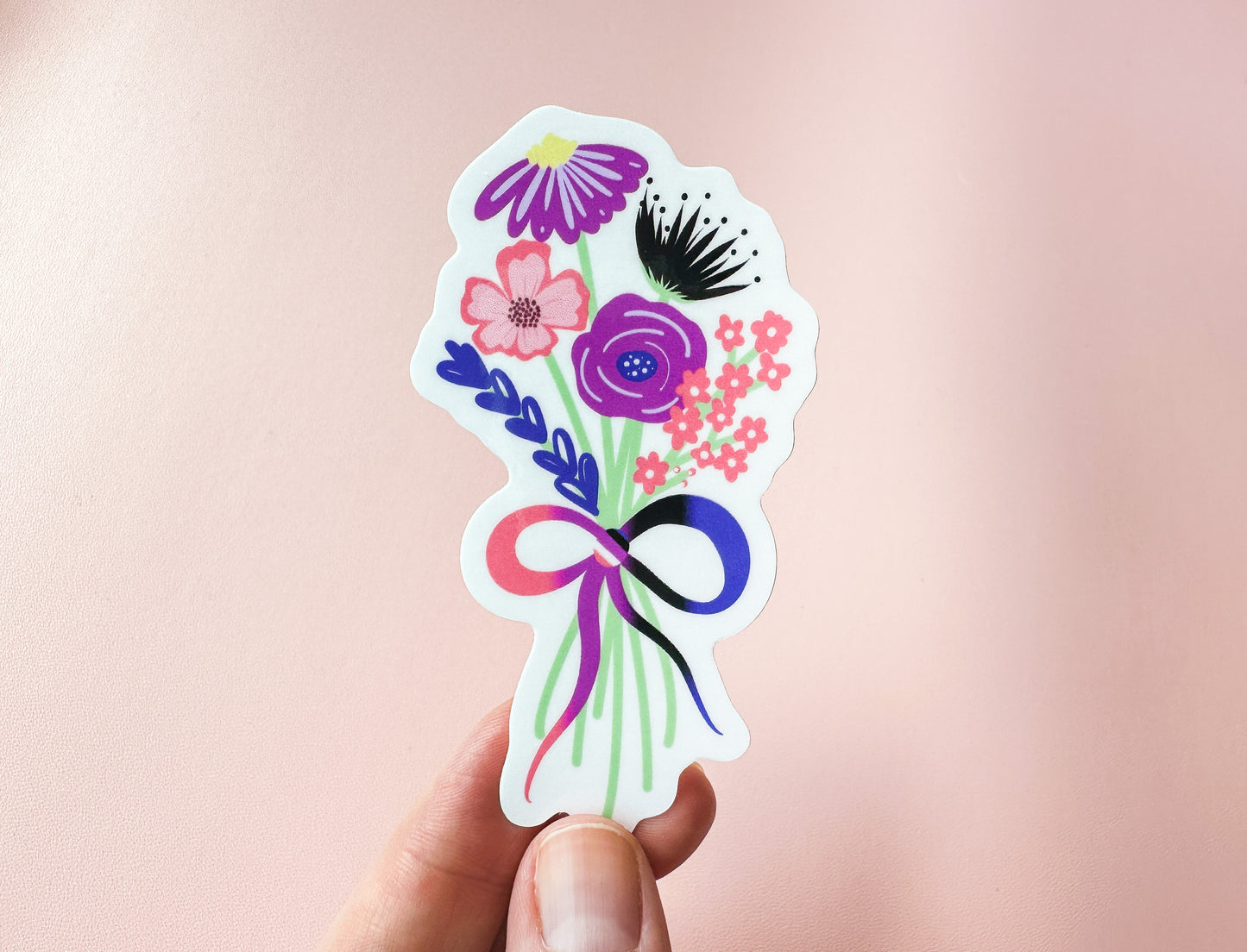 Genderfluid Floral Bouquet Pride Sticker