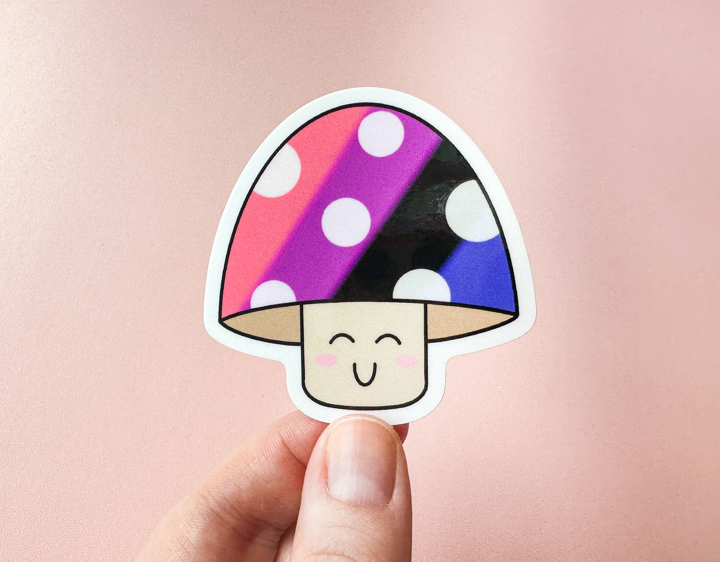 Genderfluid Pride Mushroom Sticker
