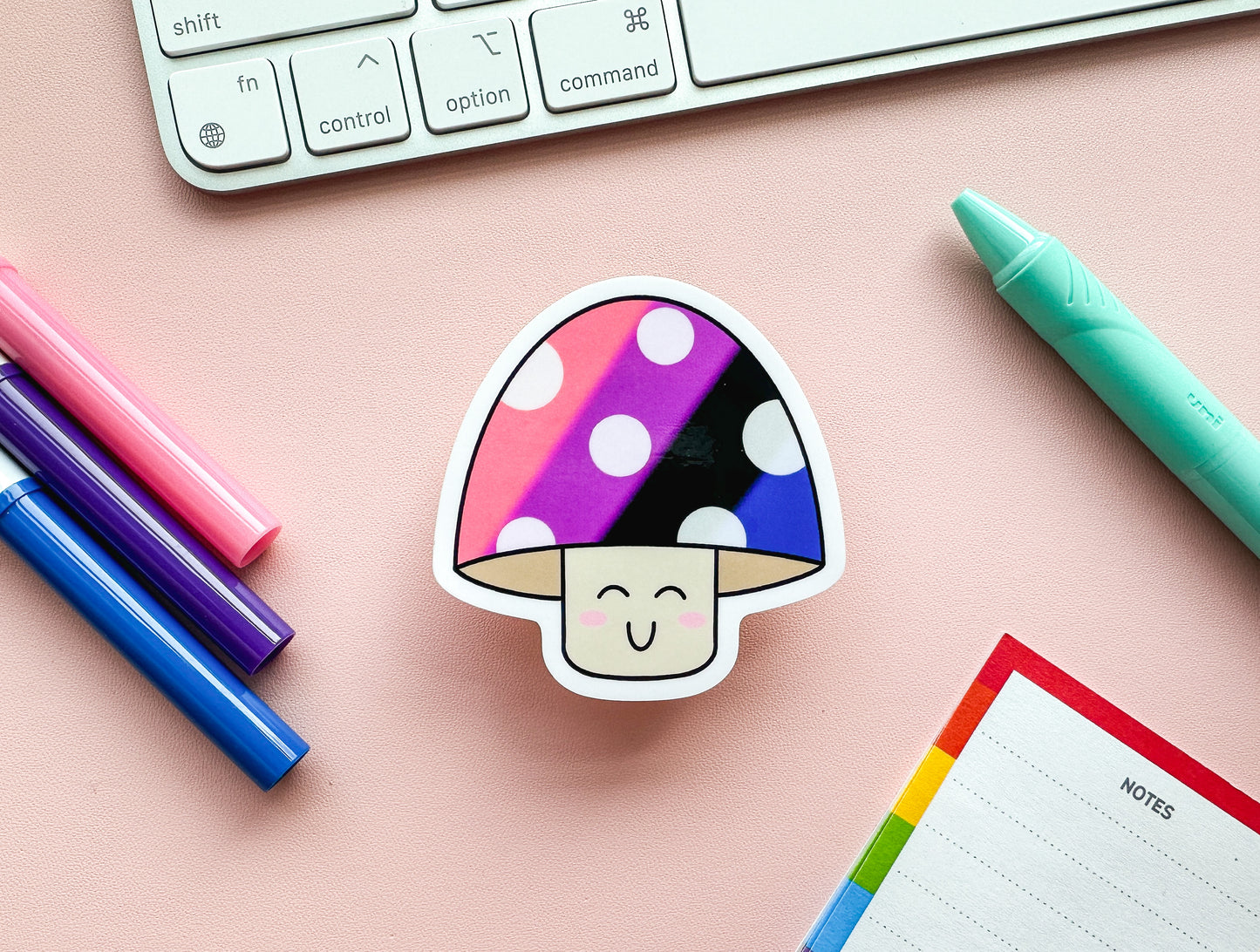 Genderfluid Pride Mushroom Sticker
