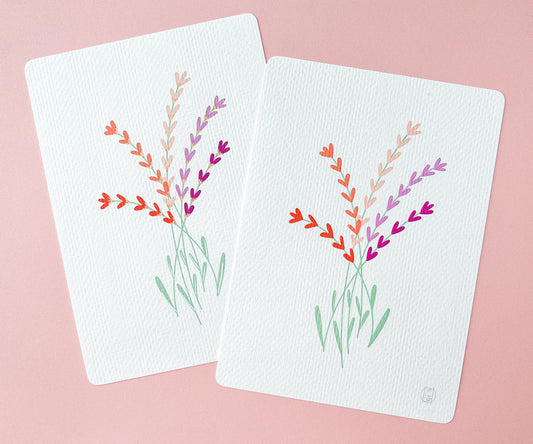 Lesbian Pride Flag Floral Art Print