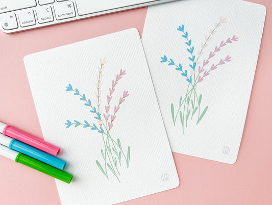 Trans Pride Flag Floral Art Print