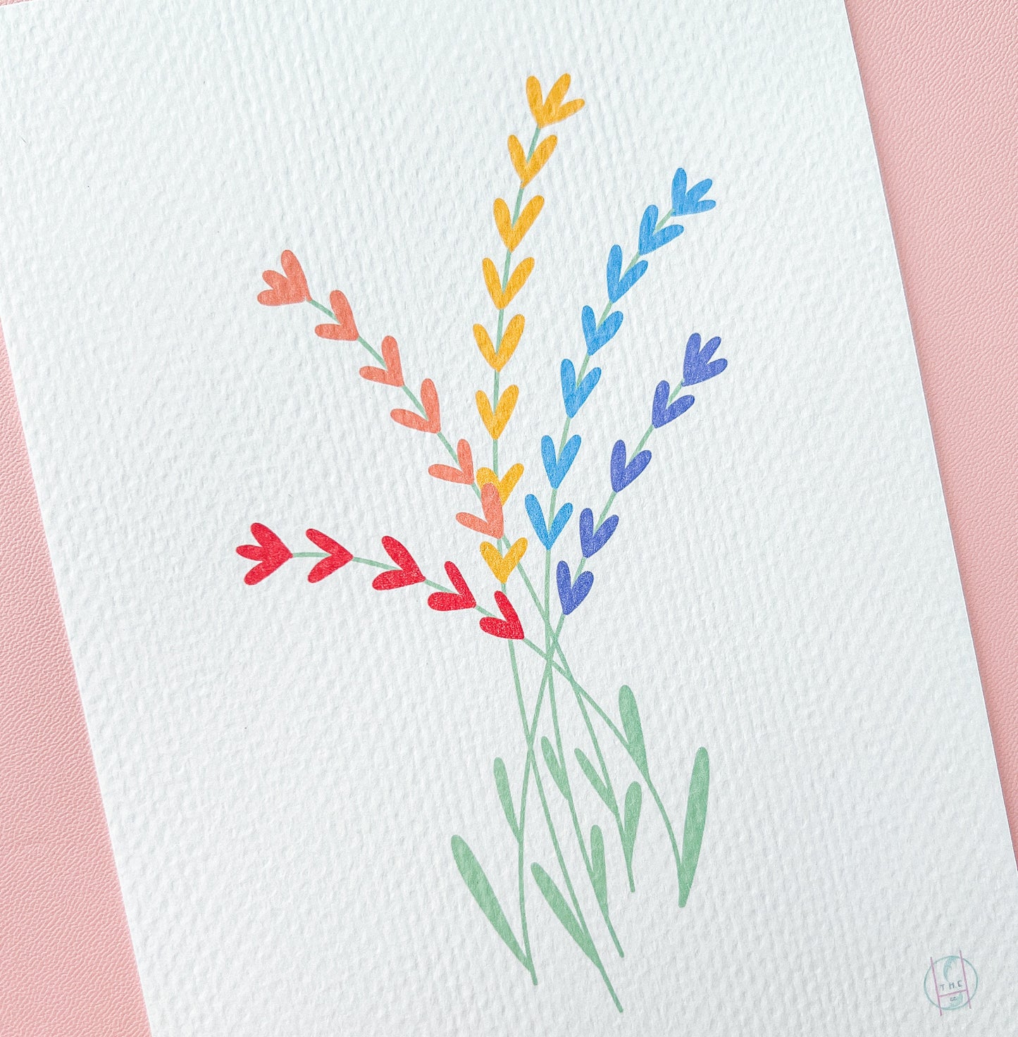 Gay Pride Flag Floral Art Print