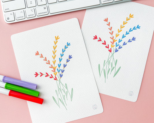 Gay Pride Flag Floral Art Print