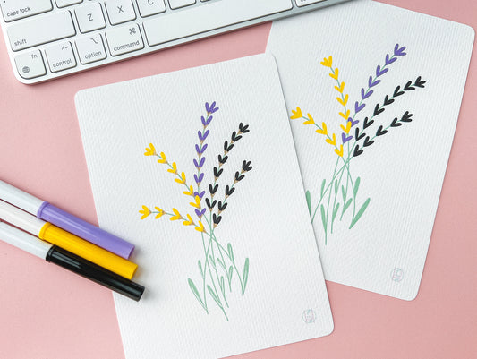 NonBinary Pride Flag Floral Art Print
