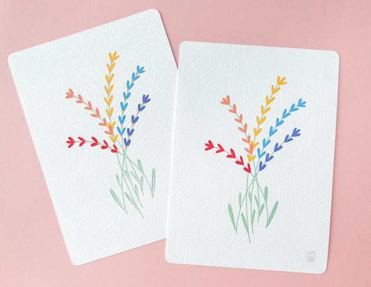 Gay Pride Flag Floral Art Print