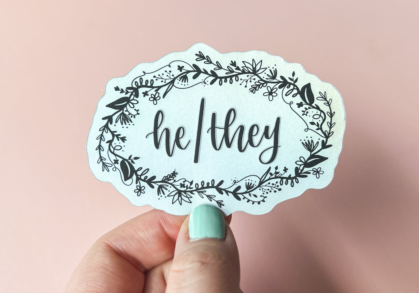 He/They Pronouns Sticker