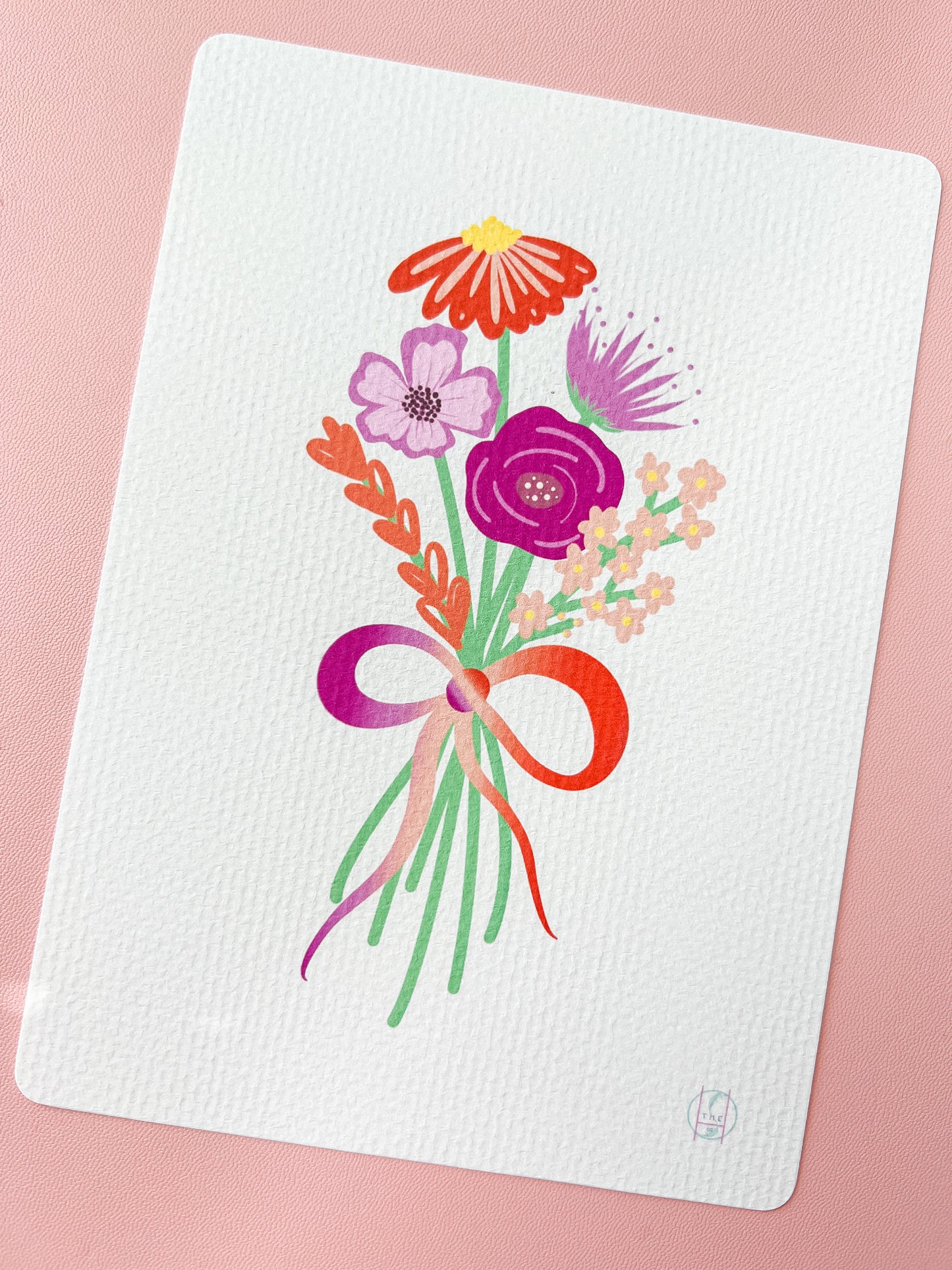 Lesbian Pride Flag Bouquet Print