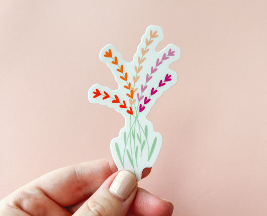 Lesbian Pride Flag Floral Sticker
