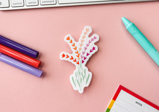 Lesbian Pride Flag Floral Sticker