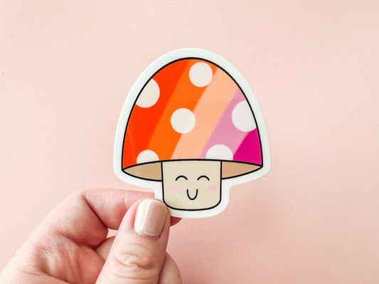 Lesbian Pride Mushroom Sticker