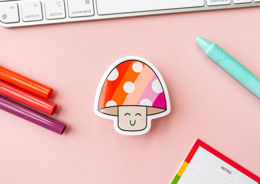 Lesbian Pride Mushroom Sticker
