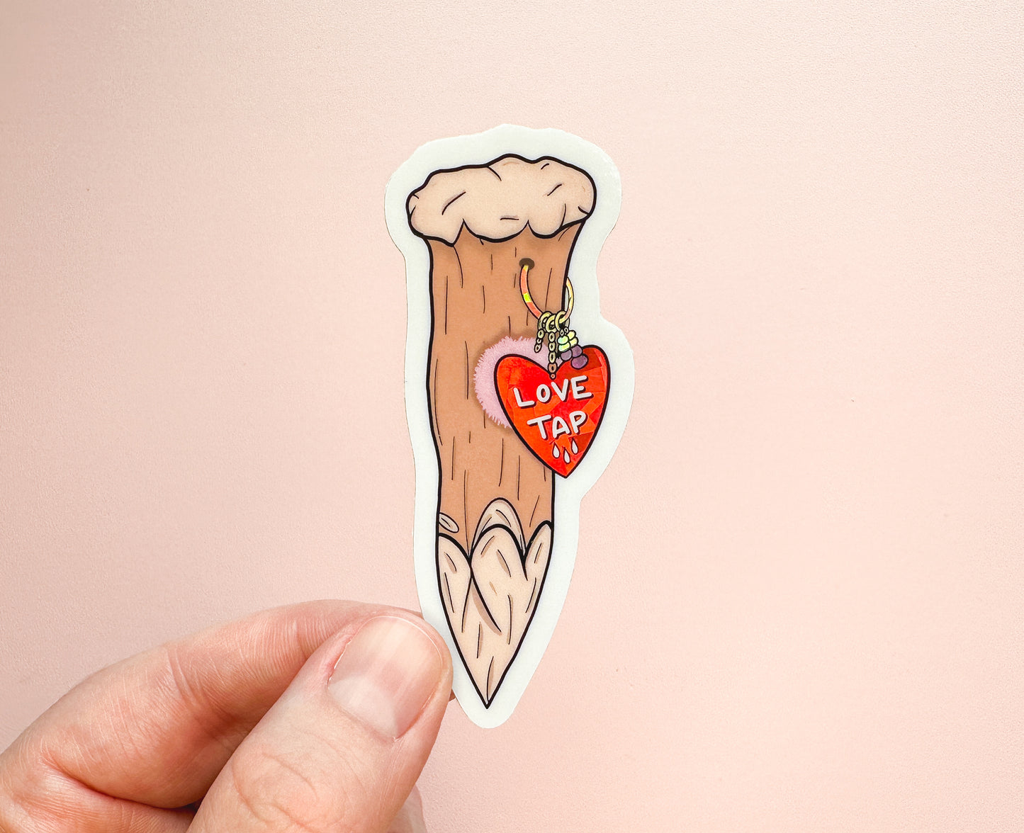 Wooden Stake Love Tap Sticker
