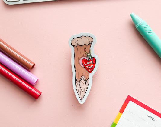 Wooden Stake Love Tap Sticker
