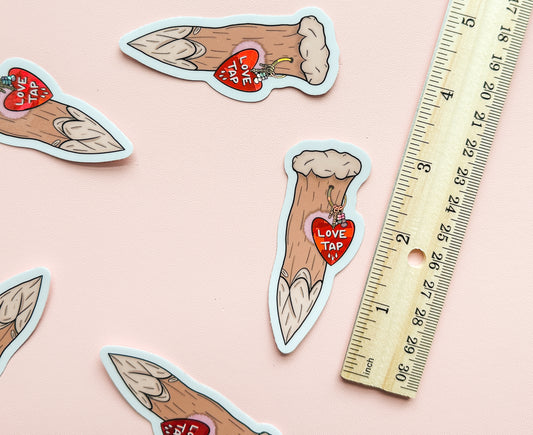 Wooden Stake Love Tap Sticker