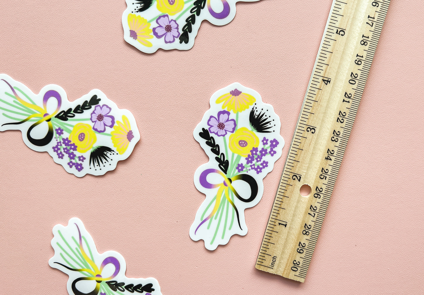 NonBinary Pride Flag Floral Bouquet Sticker