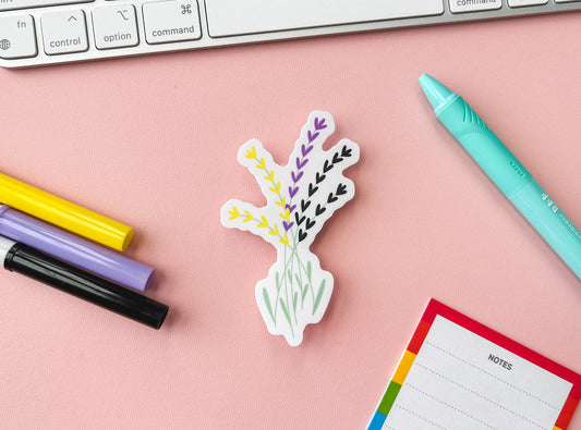 NonBinary Pride Flag Floral Sticker