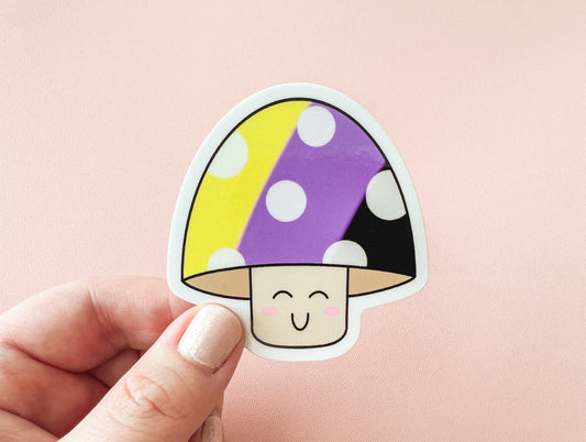 NonBinary Pride Mushroom Sticker