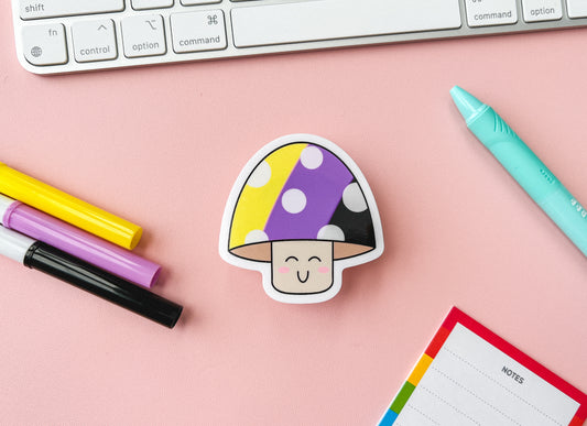 NonBinary Pride Mushroom Sticker